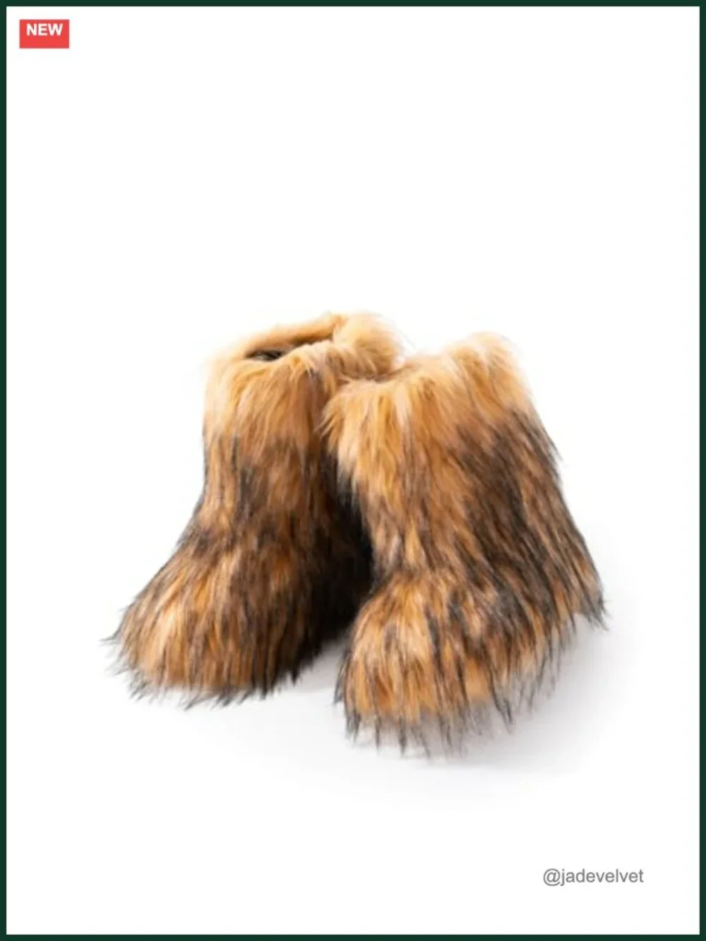 Faux Fur Mid-Calf Winter Boots Round Toe Cozy Snow Boots
